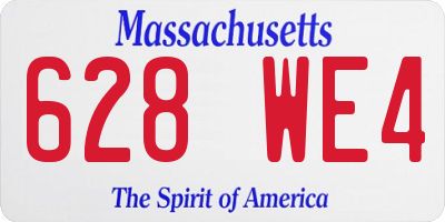 MA license plate 628WE4