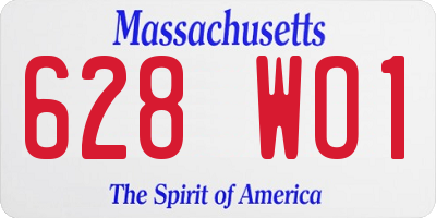 MA license plate 628WO1