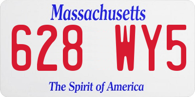 MA license plate 628WY5