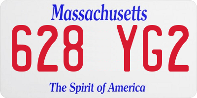 MA license plate 628YG2