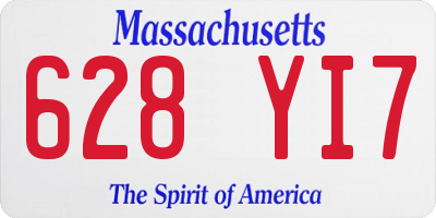 MA license plate 628YI7