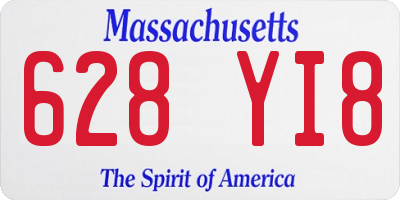 MA license plate 628YI8