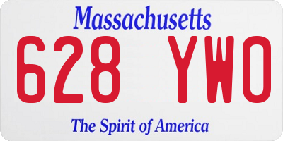 MA license plate 628YW0