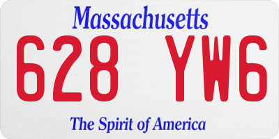 MA license plate 628YW6