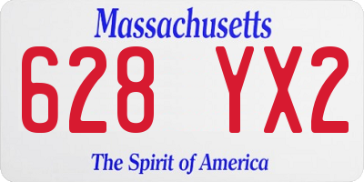 MA license plate 628YX2