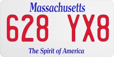 MA license plate 628YX8