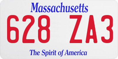MA license plate 628ZA3