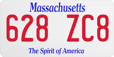 MA license plate 628ZC8