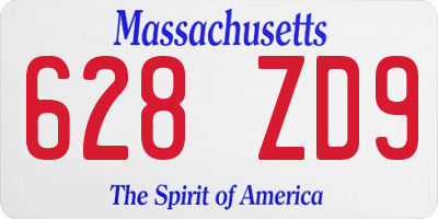 MA license plate 628ZD9