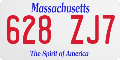 MA license plate 628ZJ7