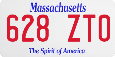 MA license plate 628ZT0