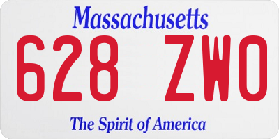 MA license plate 628ZW0