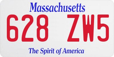MA license plate 628ZW5