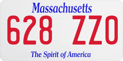 MA license plate 628ZZ0
