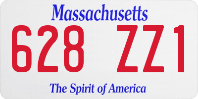 MA license plate 628ZZ1