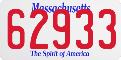 MA license plate 62933