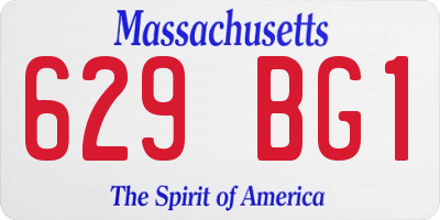 MA license plate 629BG1