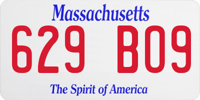 MA license plate 629BO9