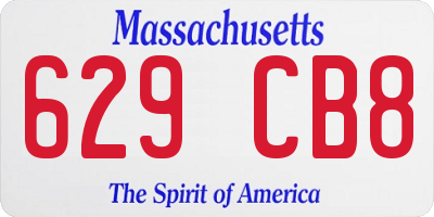 MA license plate 629CB8