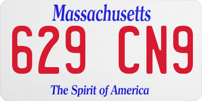 MA license plate 629CN9