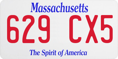 MA license plate 629CX5