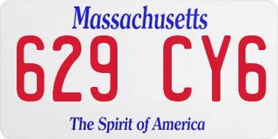 MA license plate 629CY6