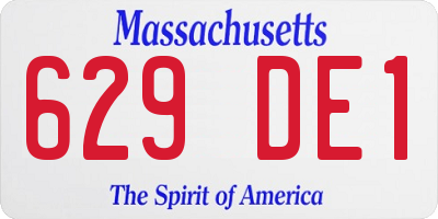 MA license plate 629DE1