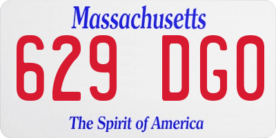 MA license plate 629DG0
