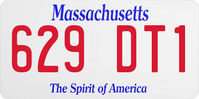 MA license plate 629DT1