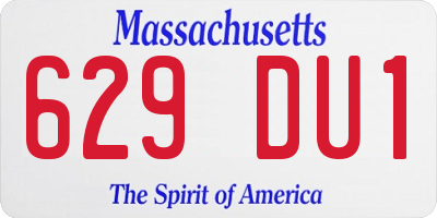 MA license plate 629DU1