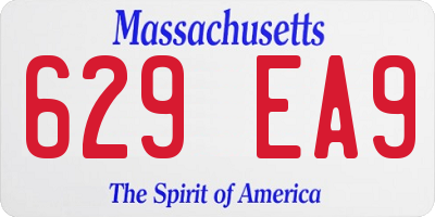 MA license plate 629EA9
