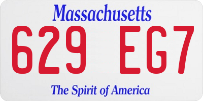MA license plate 629EG7