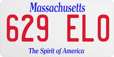 MA license plate 629EL0
