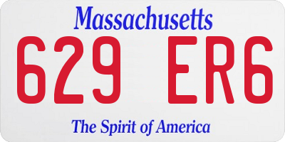 MA license plate 629ER6