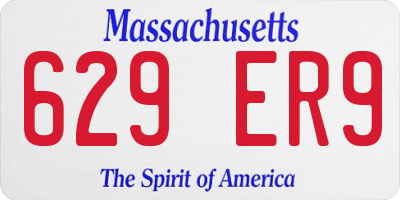 MA license plate 629ER9