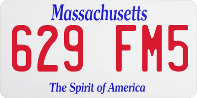 MA license plate 629FM5