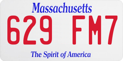 MA license plate 629FM7