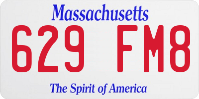 MA license plate 629FM8