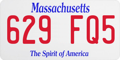 MA license plate 629FQ5