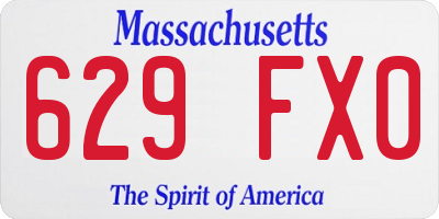 MA license plate 629FX0