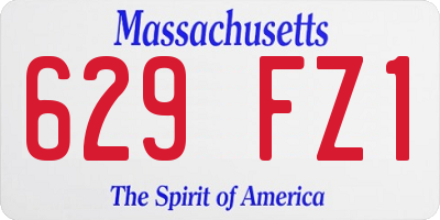MA license plate 629FZ1