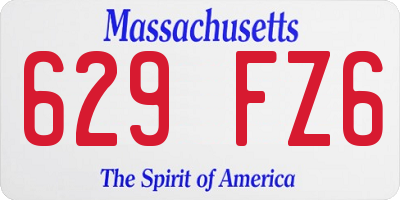 MA license plate 629FZ6