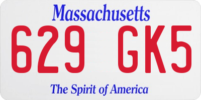 MA license plate 629GK5