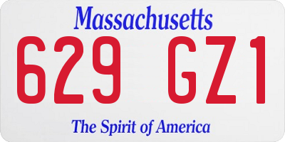 MA license plate 629GZ1