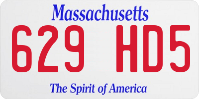MA license plate 629HD5