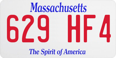 MA license plate 629HF4