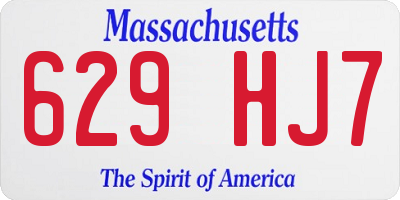 MA license plate 629HJ7