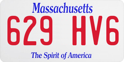 MA license plate 629HV6