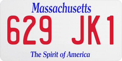 MA license plate 629JK1