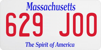 MA license plate 629JO0